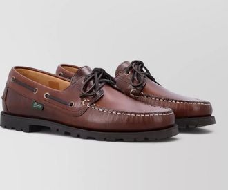 Paraboot malo leather moccasin style boat shoes