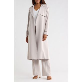 Theory Oaklane Modern Crepe Trench Coat in Stoneware at Nordstrom Rack, Size Medium
