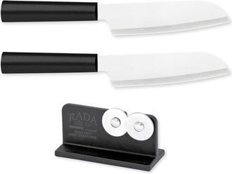 Rada Cutlery 4.75-Inch Cooks Utility Knife Set of 2 & Quick Edge Knife Sharpener in Black at Nordstrom