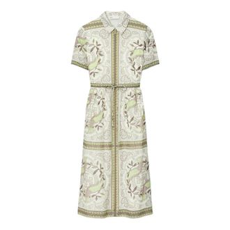 Tory Burch Tory Burch, Shirt Dresses, female, Multicolor, Size: M Cinched Dress