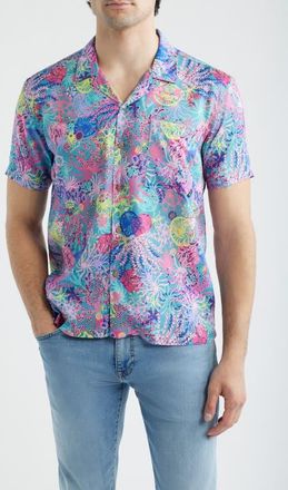 Boardies Coral Print Camp Shirt in Multi at Nordstrom, Size Xx-Large