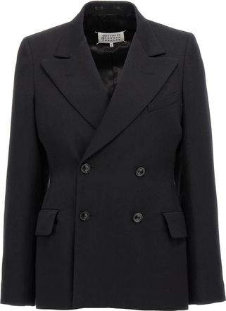 Maison Margiela Four-Stitch Wollen Blazer - Dames - Blazers - Zwart - 3XL - Wol - Jassen