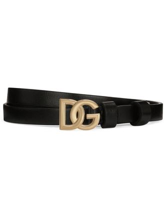 Dolce & Gabbana DG-logo leather belt - Black