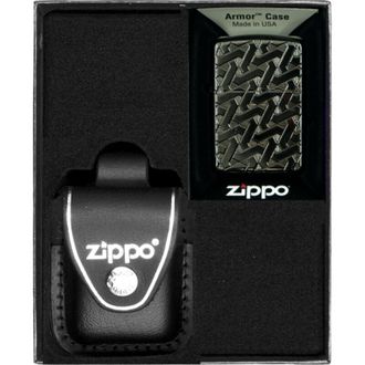 OEM Encendedor Zippo Con Dise&ntilde;o De Tejido Geom&eacute;trico, Set De Regalo N.&ordm; 3