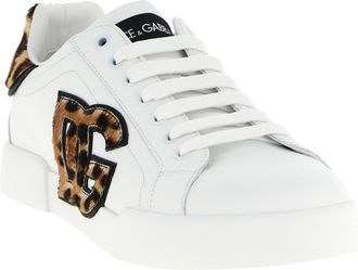 Dolce & Gabbana Womens Brown Calfskin Low Top Sneakers