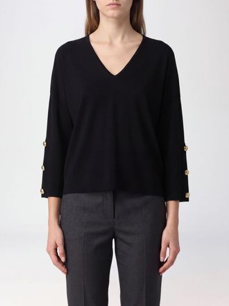 Max Mara Blusa cropped a maniche lunghe con scollo a V e spalle cadute