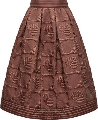 Moncler Moncler Leaf-quilted Padded A-line Skirt, Women, Brown, Size: 40