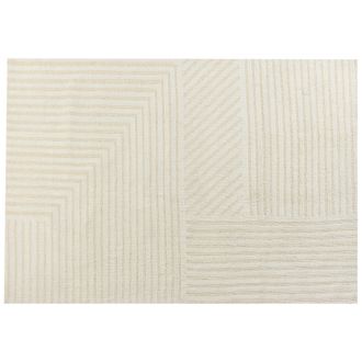 Beliani Beliani - Alfombra De Sal&oacute;n Hecha De Lana Con Estilo Moderno Beige 160 X 230 Cm Abegum
