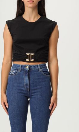 Elisabetta Franchi T-shirt cropped Elisabetta Franchi in cotone con monogram