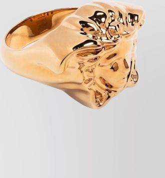 Versace medusa head sculpted round cut statement ring