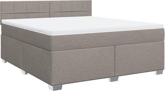 vidaXL Box Spring Bed with Mattress Taupe 180x200 cm Fabric vidaXL