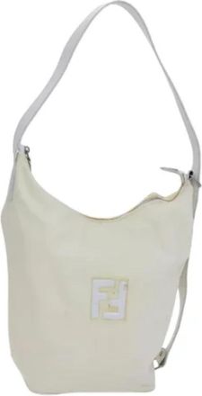 Fendi Pre-owned Nylon fendi-bags - Dames - Vintage Schoudertas - Wit - ONE Size - Nylon - Vintage
