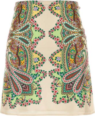Etro Pink Paisley-print Miniskirt