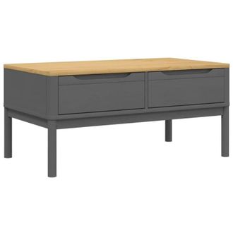 vidaXL Mesa De Centro Floro Madera Maciza De Pino Gris 99x55,5x45 Cm Vidaxl