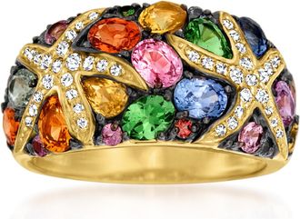 Ross-Simons 3.50- Multicolored Sapphire and. Diamond Starfish Ring in 14kt Gold