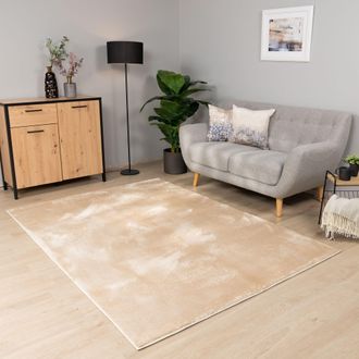 Paco Home Paco Home - Alfombra Salon De Habitacion Pelo Corto Se Puede Lavar En La Lavadora Suave 200 Cm Cuadrado, Beige Oscuro