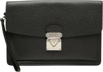 Louis Vuitton Pre-owned Belaia Clutch - Dames - Vintage Clutch - Zwart - ONE Size - Leer - Vintage