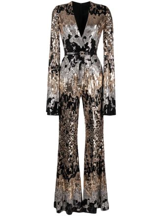 Elie Saab Jumpsuit verfraaid met pailletten - Goud