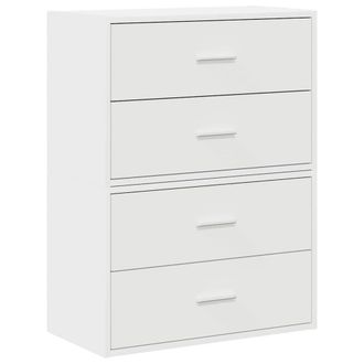 Berkfield Home Cabinets with 2 Drawers 2 pcs White 60x31x40 cm Engineered Wood | Size: 60 x 31 x 40 cm