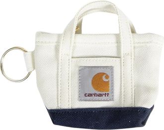 Carhartt Work in Progress Mini Tote Bag Sleutelhanger - Heren - Sleutelhangers & Tashangers - Wit - ONE Size - Katoen - Accessoires