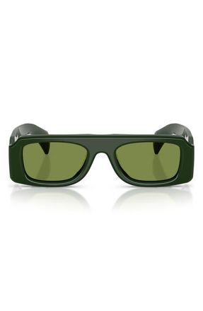 Oliver Peoples 52mm Jil Sander Edition 4 Irregular Sunglasses in Dark Green /Green C at Nordstrom