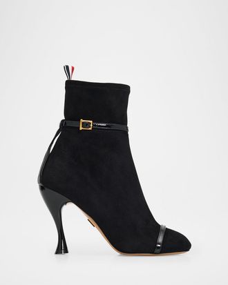 Thom Browne 105mm Trompe L & apos;oeil Suede Booties