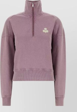 Isabel Marant cotton blend zip neck logo sweatshirt