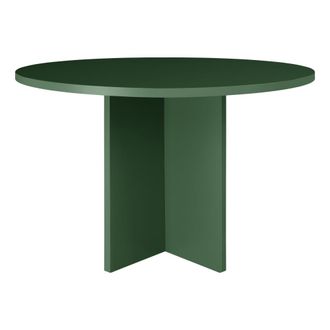 Really Nice Things Mesa de comedor redonda tablero laminado de 3cm verde cedro 120cm