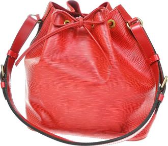 Louis Vuitton Petit Noe Epi Leather Red Leather Handbag (Pre-Owned)