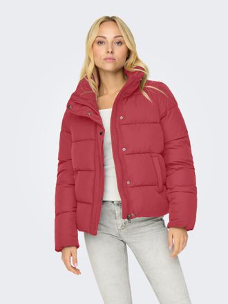 Only Steppjacke ONLY ONLNEWCOOL PUFFER JACKET OTW NOOS, Damen, Gr. M, rot (karanda rot), Web, Obermaterial: 100% Polyester, unifarben, h&uuml;ftlang, Jacken Ste