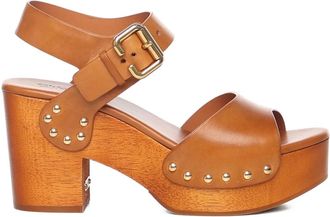 Chloé Leren sandalen - Geel