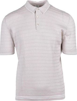 Eleventy Beige Cotton Knit Polo Shirt