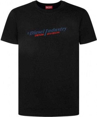 Diesel Unisex Adult Industry Denim Division Logo T-Shirt (Black) Cotton - Size X-Large