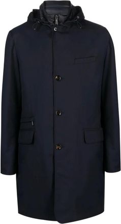 Moorer Heren, Mantels, Blauw, Maat: 6XL Leer