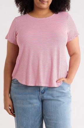 JANE + MERCER Stripe High-Low T-Shirt in Red/White at Nordstrom Rack, Size 2 X