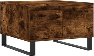 vidaXL Vidaxl - Mesa De Centro Madera Contrachapada Roble Ahumado 55x55x36,5 Cm