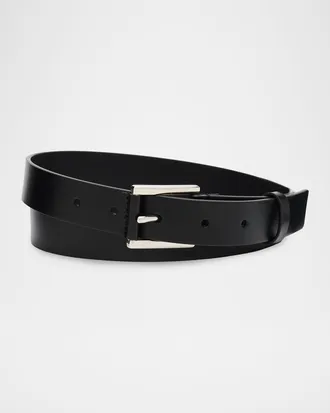 Tom Ford Men & apos;s Leather-Wrapped Square Buckle Belt
