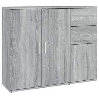 vidaXL Vidaxl - Aparador De Madera Contrachapada Gris Sonoma 91x29,5x75 Cm