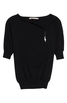 Paloma Wool Cain Crystal Tassel Cotton Sweater in Black at Nordstrom, Size X-Small