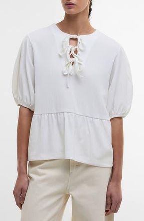 Barbour Louise Peplum Shirt in Cloud at Nordstrom Rack, Size 12 Us / 16 Uk