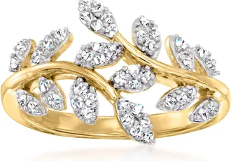 Ross-Simons Diamond Vine Ring in 18kt Gold Over Sterling