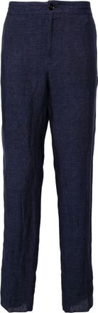Ermenegildo Zegna drawstring-waist linen chinos - men - Cotton/Linen/Flax - 50 - Blue