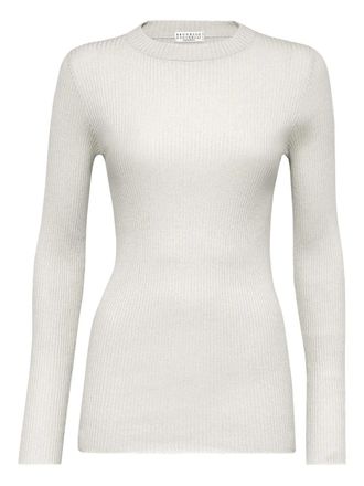 Brunello Cucinelli fine-knit long-sleeved top - Neutrals