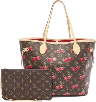 Louis Vuitton Borsa a spalla Neverfull MM con stampa 2021 - Marrone