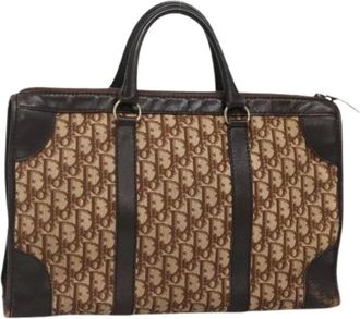 Dior Pre-owned Handbags, female, Brown, Size: ONE SIZE Pre-owned Vintage Trotter Canvas Hand Bag