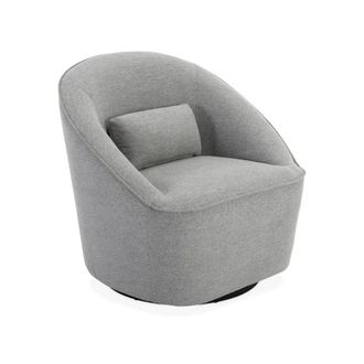 Sweeek Sill&oacute;n giratorio de tela 360&ordm; con coj&iacute;n, gris claro