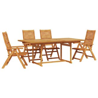 vidaXL Conjunto De Comedor De Jard&iacute;n 5 Pcs Marr&oacute;n Vidaxl