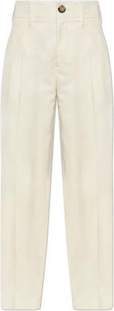 Ami Rechte broek - Dames - Straight fit broeken - Beige - M - Katoen - Broeken