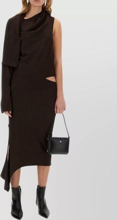 Courr&egrave;ges one shoulder dress with asymmetric cut-out detail