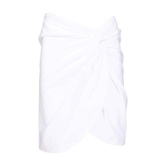 Federica Tosi Knotted Poplin Mini Skirt - female - Federica Tosi - Short Skirts - White - XS - Skirts
